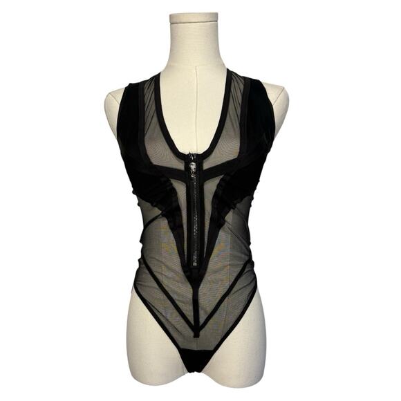 Honey Birdette Tops - NWT Honey Birdette Lisbeth Black Dragon Bodysuit Womens Size Extra Small Thong